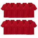 Red (5-Pack) 14 10-Pack School Uniform Tagless Polo Tshirt for Little Boys & Big Boys